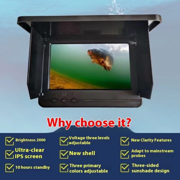 HD Underwater Fish Finder Camera – Visual Fishing Display with Monitor for Ice, Lake, and Boat Fishing
